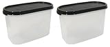 TUPPERWARE Modular Mates Set: 2 x OVAL II (1.1L) BLACK