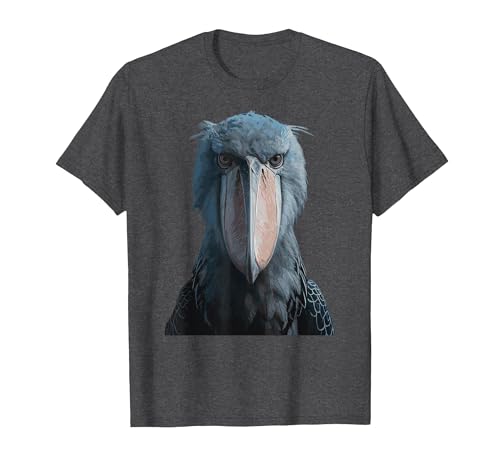 Image of Shoebill Stork Bird T-Shirt, Men, Dark Heather Grey, X-Large