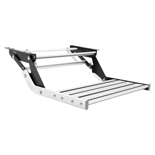 Atnhyruhd Escalera de caravana RV Step manual de aleación de aluminio, paso único para autocaravanas, remolques de viaje, camión, escalón plegable, plataforma plegable, taburete de gran capacidad de