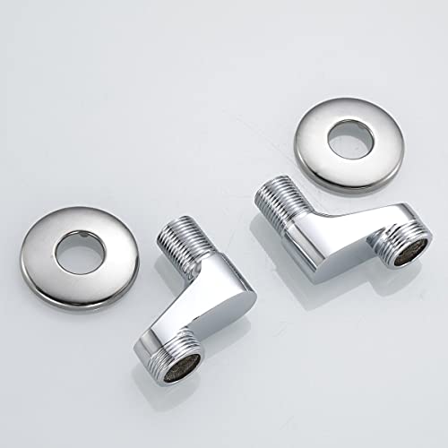 Gnimauhz Solid Brass Chrome Wall Mount Clawfoot Tub 3-3/8 Inch Adapter Claw Foot Bathtub Shower Faucet Adjustable Swing Arms Commercial Utility Eccentric Screw Plus Size 1 Pair (Plating) #TOP4