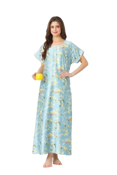 MALAQ Soft Preimum Quality Imported Italian Satin Floor Length Nighty |Fabric - Review, Price and Buying Guide