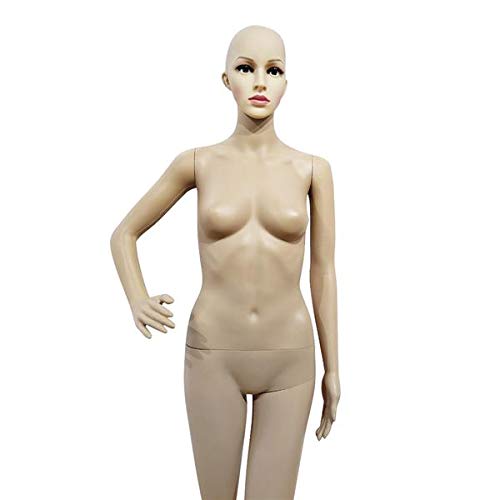 Female Mannequin Full Body Manikin 69 Inch Sewing Dress Forms Adjustable Dummy Realistic Standing Body Model Mannequin With Base For Windowshop Clothes Display (Skin Color, Curved Arm Curved Leg) #TOP3