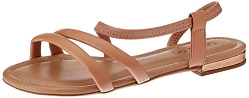 Sandália Feminina Beira Rio Rasteira Pele Stretch Salto Flat Bege 37