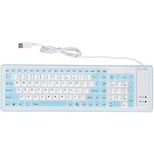Mechanical Keyboard, Foldable Silicone Keyboard with 103 Keys USB Wired Silicon Foldable Mute Fadeless Foldable Keyboard Typewriter Keyboard Computer Keyboards for PC