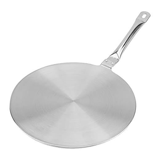 Adaptador de inducción, disco convertidor de placa caliente de inducción, placa difusora de calor con asa, disco adaptador Placa difusora de calor de acero inoxidable(20cm)