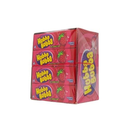Wrigley's Hubba Bubba Chicles de Fresa, 20 Paquetes, 35g por Paquete, 700g