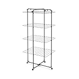 Brabantia HangOn Tower Drying Rack, 30m (Matt Black), Tall Foldable Clothes Rack, Space-Saving Laundry Drying Stand with Wheels and Hooks - Image 1