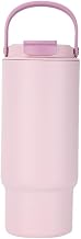 SANTECO Tumbler with Straw, 32.5 fl oz (960 ml), Water Bottle, Large Capacity, Vacuum Insulated, Heat Insulated, Stainless Steel Bottle, Wide Mouth, Direct Drinking, Lid Included, Outdoor, Handle