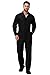 Arankhiger Mens Halloween Black Jumpsuit Solid Color Twill Coveralls Stand Collar Mechanic One Piece Bodysuit XL