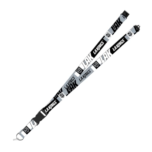 Rico Industries NHL Hockey Los Angeles Kings Standard Wrist Lanyard Key Chain, Cute Wristlet Strap Keychain Holder for Women Men Car Keys ID Badges Card Wallet Phone Camera