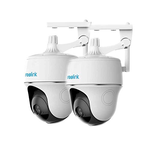 Outdoor Wireless Pan Tilt Solar Battery Camera for Home Security, Starlight Color Night Vision with PIR Motion Sensor, 2-Way Audio, Support Alexa/Google Assistant/Cloud/Local SD - Argus PT(2 Pack)