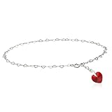 Cavigliera in argento 925 con cuore Swarovski, vari colori, argento, colore: Siam AB, cod. 622810208ABHERZFKS