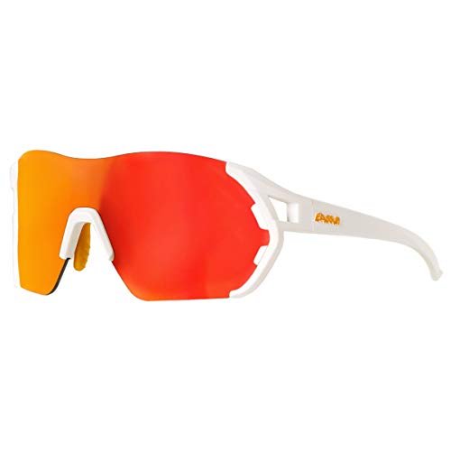 Eassun Veleta Gafas, Color Montura-Blanco Mate, Color Lente-Rojo Revo, Categoría Lente-Cat 2, Estándard Unisex Adulto