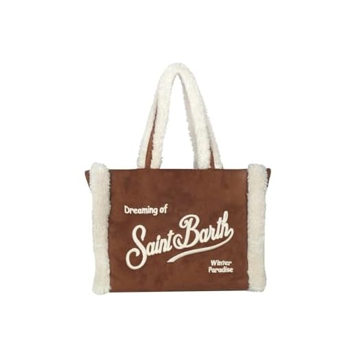 Saint Barth MC2 Borsa Colette in Shearling Marrone Dimensioni: 26 x 23 x 11 cm