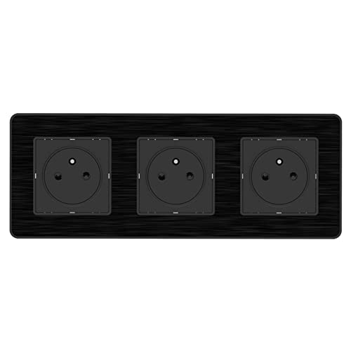 Prise 3x16A Zenitech débranchement facile Easy Eject Kouro noir