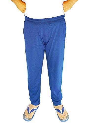 Men's Regular Fit Cotton Blend Solid Pyjama Pants | Stretchy Fabric,Elastic Waistband Lower for Men, Track Pant for Men,Lower for Men Cotton, Lounge Pants for Men (XXXXL) Blue-picture-26