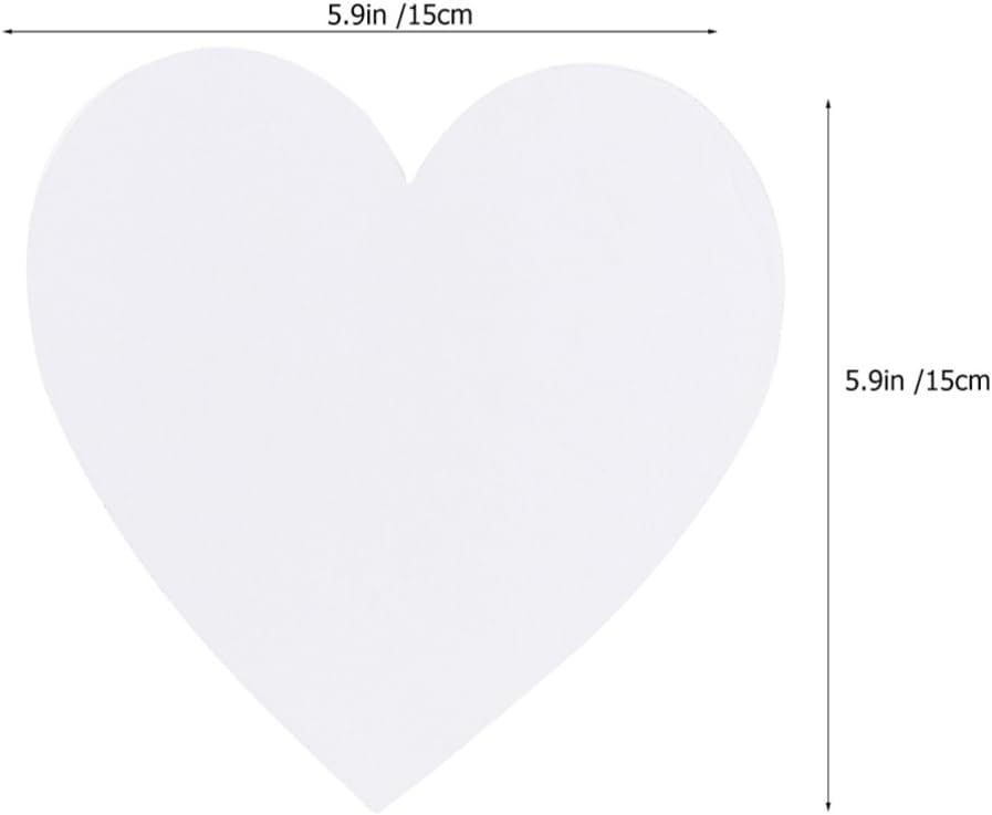6pcs Heart Shape Oil Painting Boards Cotton Canvas Art Panels for Creative Projects Blank Sketchpads for Artists and Decor