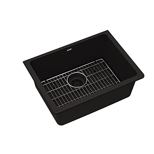 Elkay Quartz Classic Elgu2522Bk0C 24-5/8" X 18-1/2" X 9-1/2", Single Bowl Undermount Sink Kit, Black #TOP11