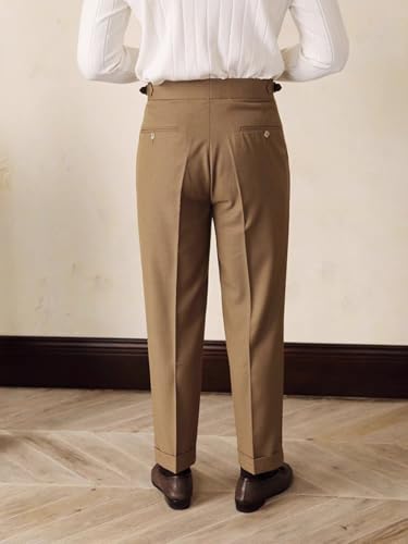 Men's Casual Pants Fit Trousers Groomsmen Slacks Lounge Gurkha Pants4