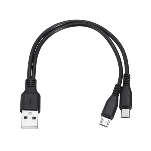 Image of sourcing map Multi USB A to 2 Micro USB 2 in 1 Splitter Charging Cable Cord 8 Inch for Phone Power Bank Tablet, 5V 2A, Black