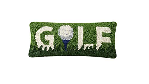Peking Handicraft 30TG485C05OB Blown Filled Hook Throw Pillow, 12-inch Length, Wool and Cotton (Golf) by Peking Handicraft - Used condition - US$26.42