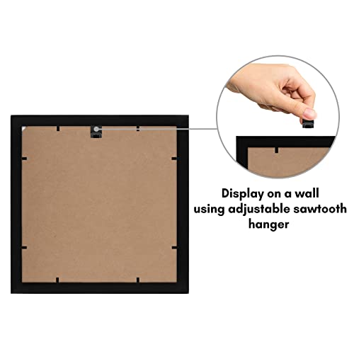 Americanflat 11X11 Picture Frame In Black - Displays 8X8 With Mat And 11X11 Without Mat - Composite Wood With Shatter Resistant Glass - Horizontal And Vertical Formats For Wall #TOP4