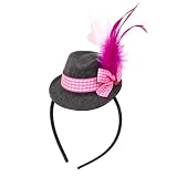 BF Souvenirs Oktoberfest Haarreif ROSI mit Mini-Trachtenhut & Federn – Trachten Haarreif Damen für Wiesn, Dirndl ...