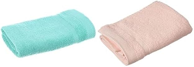 طقم فوط يد قطن بنمط خلية نحل مقاس 1 متر×50 سم من روزا هوم مكون قطعتين بلون تركواز وبيج للمنتجات المنزلية