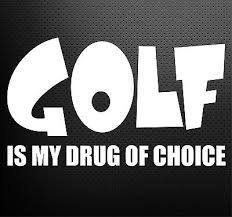 Golf Is My Drug Vinyl Decal, White, 7.5x4.5 in