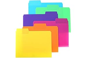 MR PEN Plastic Folders with Pockets (6 Pack, Assorted Colors, Letter Size)