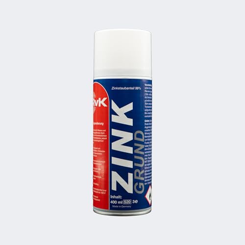 RvK Zinco Spray 400 ml – Protezione Antiruggine per Acciaio e Ferro, Verniciabile, per Uso Industriale