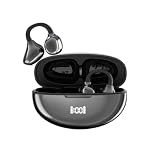 Fone de ouvido sem fio J235 com clipe, Bluetooth 5.3, tela sensível ao toque inteligente e assistente de IA, Indicador de bateria,Carregamento tipo C, gancho ajustável (cinza espacial)