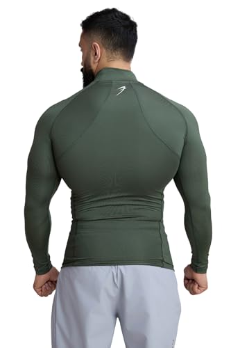 Image of Men Full Sleeves Slim Fit Compression High Neck Sports and Gym Tshirt