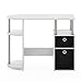 Furinno Jaya Simplistic Computer Study Desk, White Oak/Chrome/Black