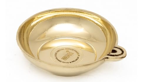 DMI one Faced Antique Brass Dasara Panti 2 inch Diameter Panati - 30 ml Oil Capacity Gold