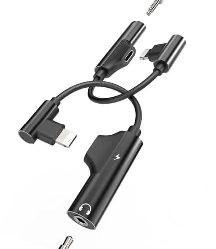 �Ή�iPhone�A�_�v�^�[ Lightning to 3.5mm�C���z��AUX�W���b�N �I�[�f�B�I�h���O���P�[�u�� �[�d2in1�X�v���b�^�[�i2�Z�b�g�jMFI�F�� �Ή�iPhone 7/8/X/XR/XS/13 Pro Max/12/11 Plus ���y