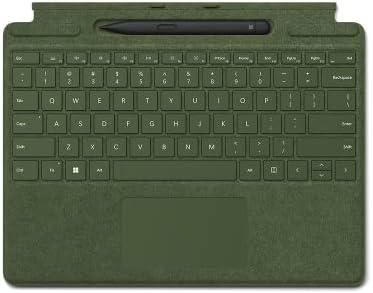 Microsoft Surface Pro 9, 8 or X - Signature Type cover keyboard - Green - and Slim Pen 2 - Black - bundle
