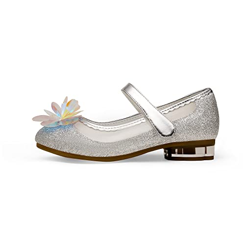 Dream Pairs Girls Sdfl221K Dress Shoes Low Heel Party Princess Shoes Silver/Glitter Size 12 Little Kid #TOP17