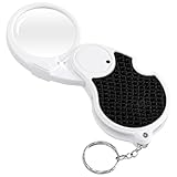 Magnifying Glass with Light, 5X Pocket Magnifier, Lightweight LED Illuminated Magnifying Glass for Reading, Macular Degeneration, Inspection, Jewellery, Coins, Hobbies & Crafts