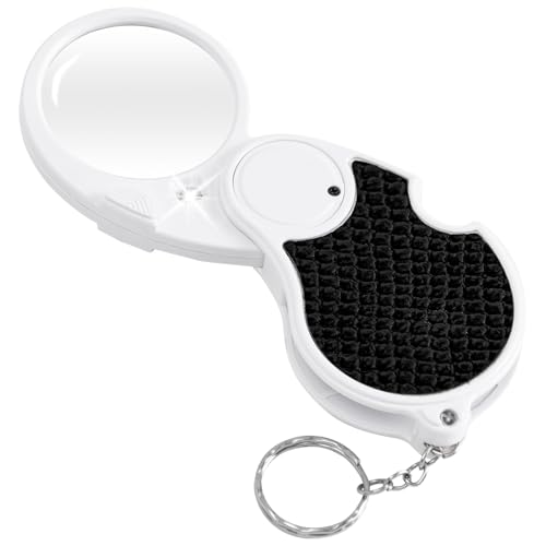 Magnifying Glass with Light 5X Pocket Magnifier Lightweight LED Illuminated Magnifying Glass for Reading Macular Degeneration Inspection Jewellery Coins Hobbies & Crafts