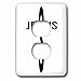 3dRose Jesus written in a faint cross. Black lettering on... - Light Switch Covers (lsp-382334-6)