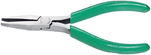 Xcelite DN54GV Flat Nose Plier with Green Cushion Grip Handle, Smooth Jaw, 5