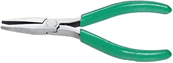 Xcelite DN54GV Flat Nose Plier with Green Cushion Grip Handle, Smooth Jaw, 5" Length, 1-3/16" Jaw Length, Carded