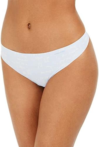 Calvin Klein Women's Invisibles Seamless Thong Panty, Camo Baby Blue, X-Small