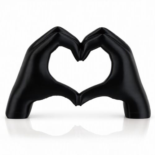 Image of Elovara Heart Hands Sculpture Modern Love Gesture Statue for Living Room