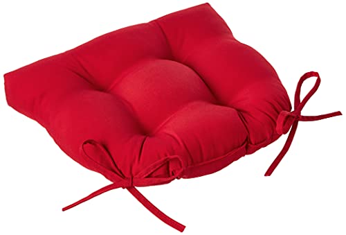 Pillow Perfect Outdoor/Indoor Pompeii Chair Pads, 15.5\" x 14.5\", 2 Pack,Red