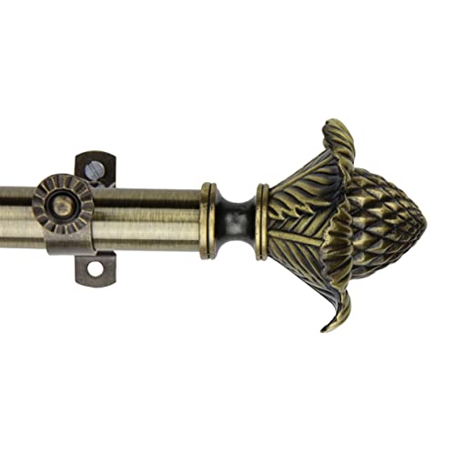 Rod Desyne Glow 13/16" Single Curtain Rod, 28-48 inch, Antique Brass