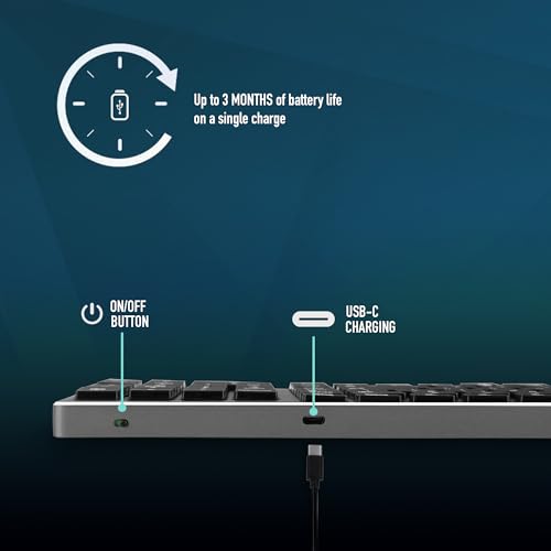 Ngs FORTUNE-BT - Tastiera Wireless Multidispositivo Ricaricabile, Bluetooth 5.0, Portata Di 10 Metri, Qwerty Spagnola, Nero - 5