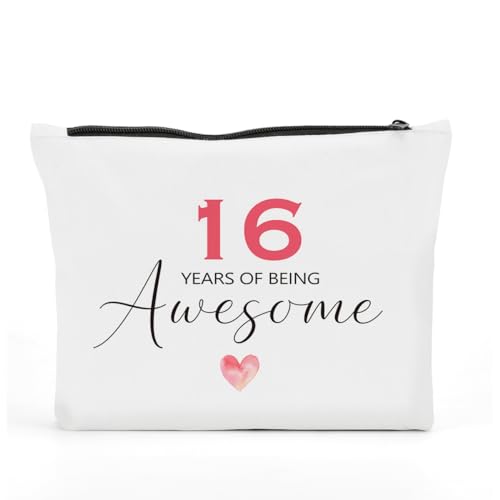 Funny 16th Birthday Gifts for Girls Makeup Bag Happy Anniversary 16th