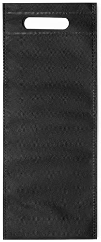 50 Bolsas para Botellas de vinos Material Non-Woven. Lote de Bolsas Negras de Vino para Bodas, bautizos y comuniones. Bolsas Regalo. Bolsas Clientes Tienda (Negro, 50)